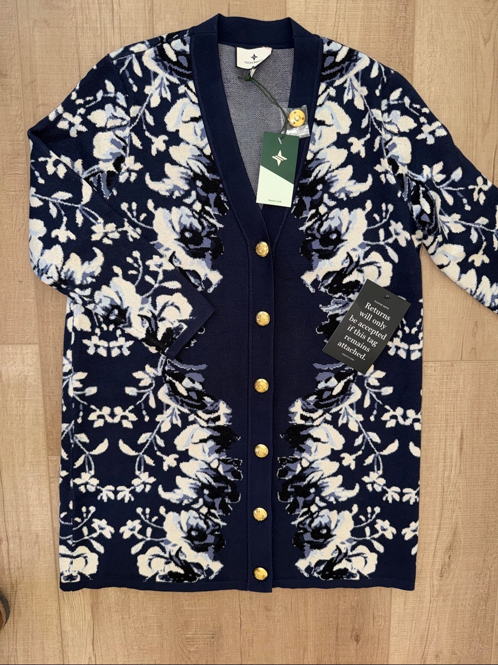 Tuckernuck Floral Horizon Knit Cardigan -NWT -Size Small